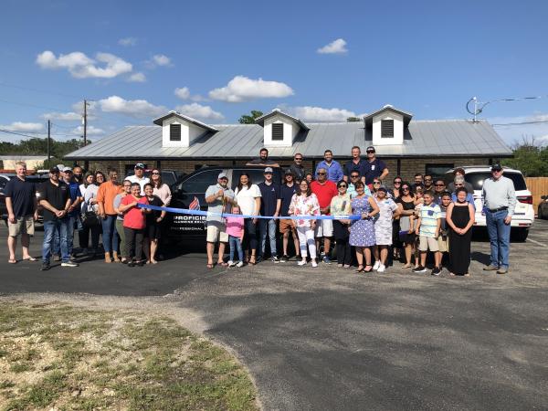 Proficient Plumbing Solutions held a ribbon cutting ceremony in May. PHOTO COURTESY OF DRIPPING SPRINGS CHAMBER OF COMMERCE