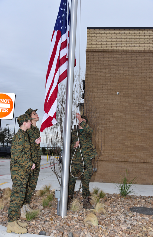 Flag raising ceremony by the DSHS ROTC Club